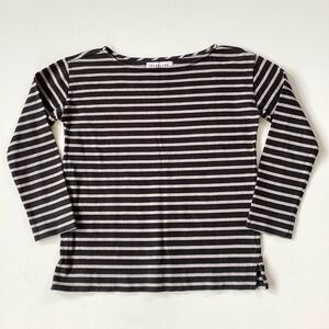 Everlane Black and Gray Striped Top